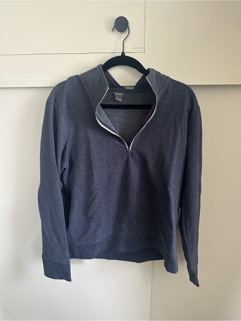 Eddie Bauer Navy Half-Zip Hooded Sweater
